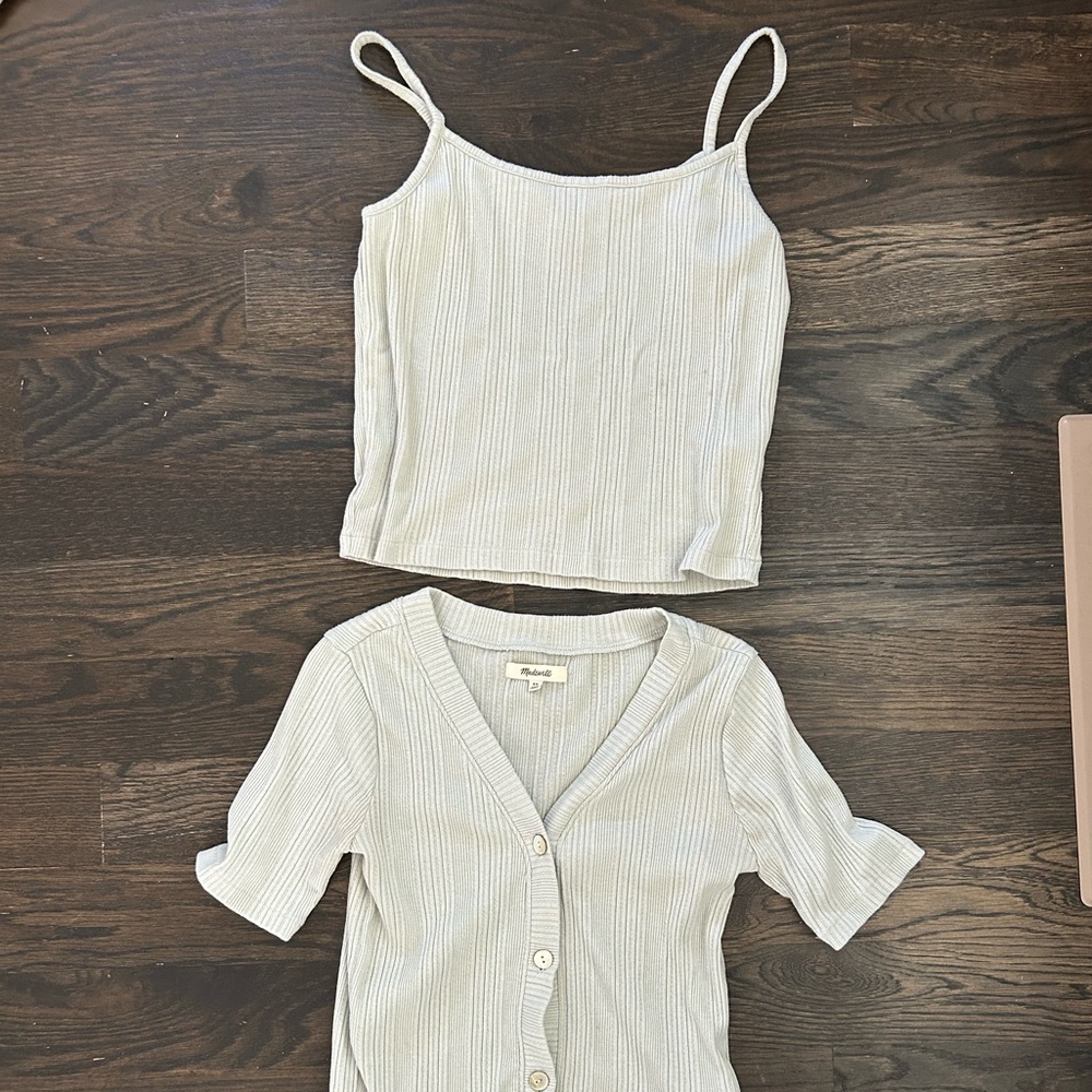 Very cute Madewell short sleeve matching cardigan set